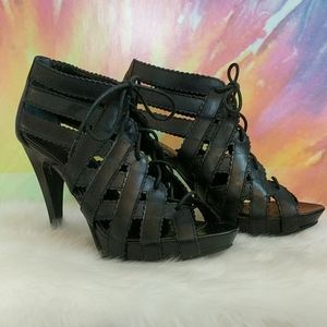 Chinese Laundry black lace up heels
